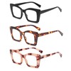 Chiccool Oprah Style Reading Glasses for Women,3 Pack Oversized Square