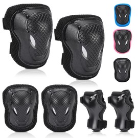 BURSUN Children's Knee Pads, Adjustable Knee Pads, Elbow Pads, Wrist Guards, Protector Set for Inline Skating, Scooter, Skateboard, Roller Skates
