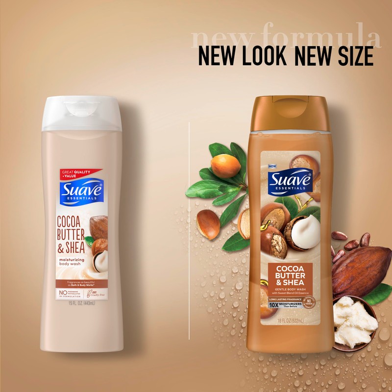 Suave Moisturizing Body Wash, Cocoa Butter and Shea with Vitamin