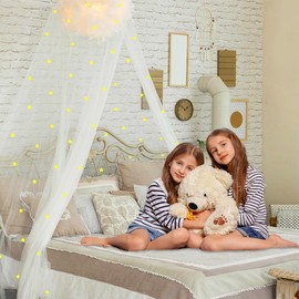 Eimilaly Stars Bed Canopy Glow in the Dark, Bed Canopy for Girls, Mosquito Net, Princess Canopy for Girls, Bed Room Decoration, Green