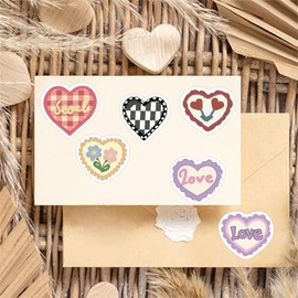 100pcs Mini Love Heart Stickers for Teens Adults Vinyl Waterproof Heart Label Decals Self Adhesive Love Stickers for Water Bottle, Laptop, Scrapbook, Journaling Supplies (Mini Heart)