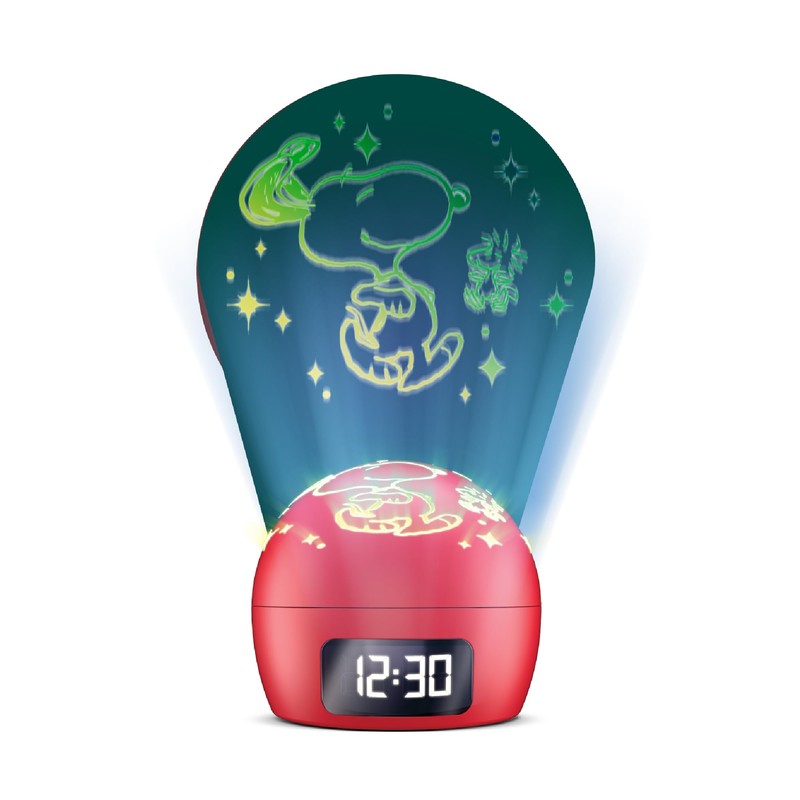 Peanuts Ambient Light Clock with Multi-Alarm – USB-Powered Projection Light