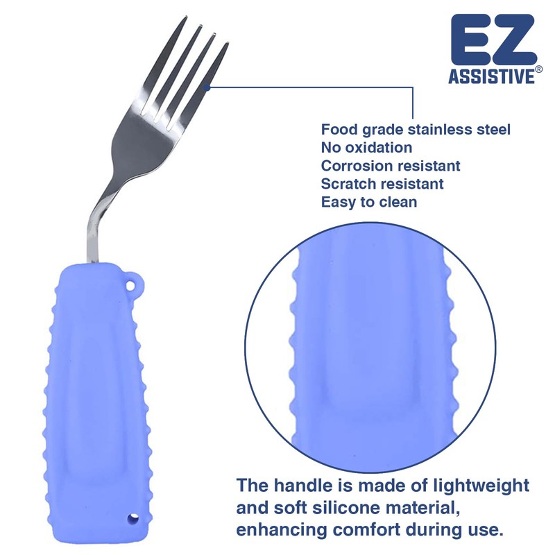 EZ Assistive - Cuchara adaptativa y tenedor fácil de sostener