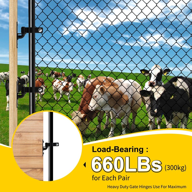 1-3/8" Chain Link Gate Hinges, Wall Mount Fence Gate Hinge