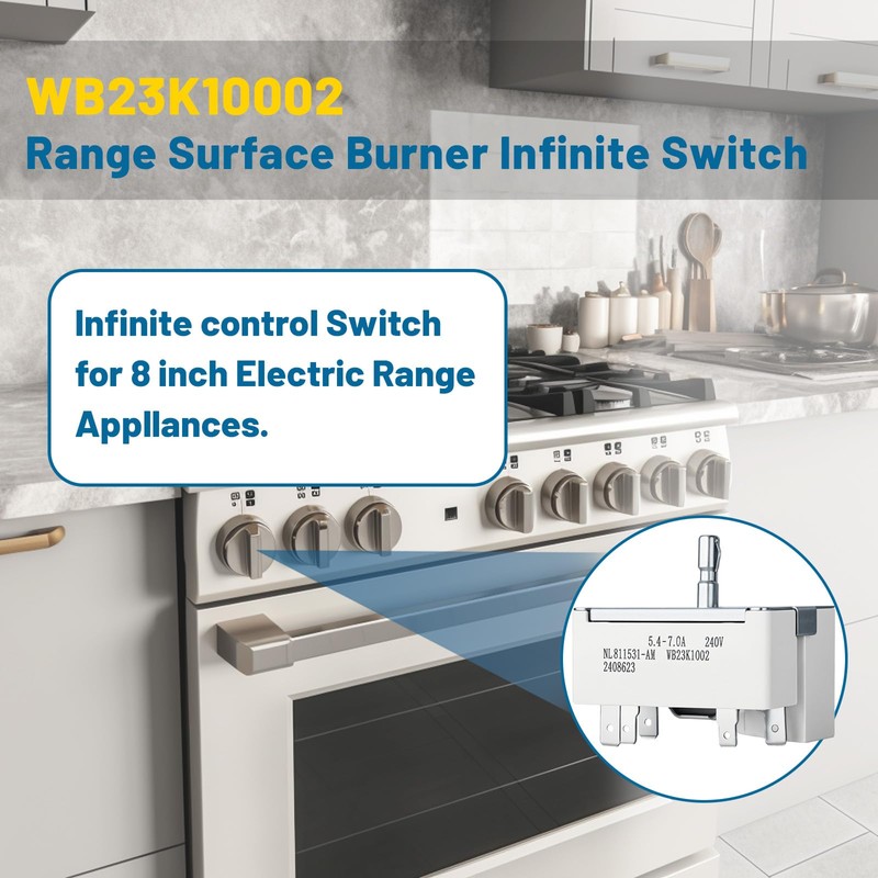 WB23K10002 Range Burner Control Switch for GE 6 Inch Surface
