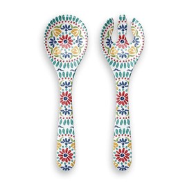 Tarhong PTSSFSSRMW Rio Medallion, Server Spoon & Fork, 12.6 inches (32 cm), Serving Serving, Break-Resistant, Plastic, Dishwasher Safe, Stylish, Cute, Lightweight, Cafe, Outdoor, Camping