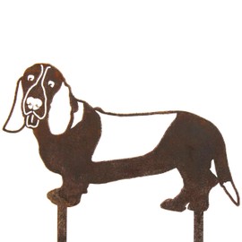 My Metal Rescue Corten Steel Basset Hound Dog Silhouette Yard Stake (Small)