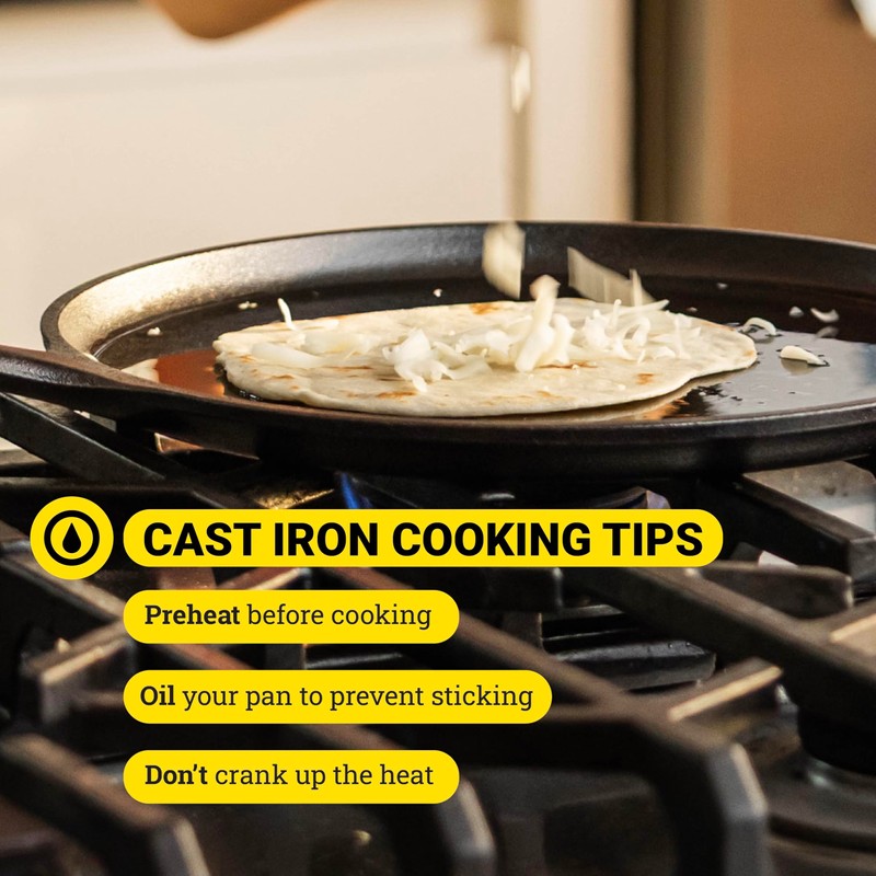 Lodge BOLD 12 Inch Seasoned Cast Iron Griddle, Design-Forward Cookware