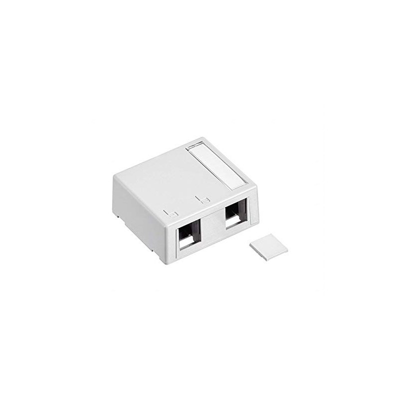 Leviton 41089-2WP QuickPort Surface Mount Housing, 2-Port, Includes 1 Blank