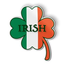 Irish Shamrock Flag - Magnet - Car Fridge Locker - 5"