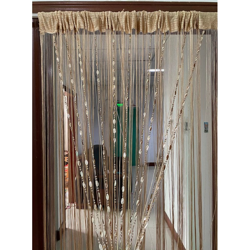 ZiDeTang Button Beaded Door Curtain Fringe Tassel Living Room Divider