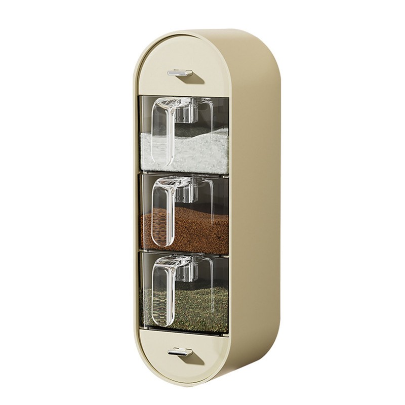 Wall Mounted Spice Box Plastic Punch Free Easy To Clean
