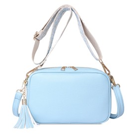 DIRRONA Damen Umhängetasche Mode Quaste Umhängetasche für Damen PU Leder Kamera Tasche Reisen Einkaufen Handytasche 2 austauschbare Schultergurte Blau