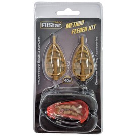 PRO FILSTAR Inline Method Feeder Kit Blister 2+1 - Fishing Accessories for Carp Fishing - Flat Method Feeder Basket Fishing 40 g - Fishing Set Complete Professional - Ground Fishing - Carp Accessories