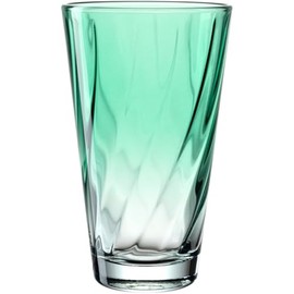 LEONARDO HOME Twist Drinking Glass, 1 Piece, Dishwasher Safe Juice Glass, High-Quality & Modern Drinking Glass, Ergonomic, Suitable for Everyday Use & Curved Water Glass, Green, 300 ml, 046972