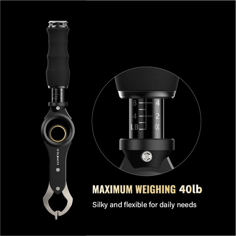 Gomexus Fish Lip Gripper with Scale,Max 40lbs Scale,for Safe Handling