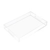 KEVJES Glossy White Acrylic Serving Tray with Handles-Butler Trays for