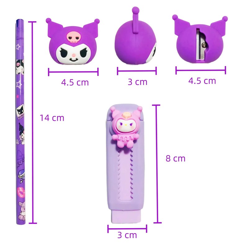 14 Pcs Kawaii Stationery Set, cute pencil set Includes 12