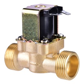 Solenoid Valve, 3/4 Inch DC 24 V Normally Closed Magnetic Valve Made of Brass for Water Monitoring - Reliable and Durable, Corrosion Resistant
