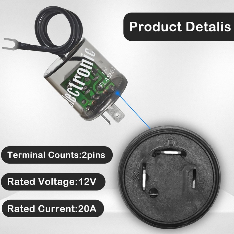 LED Flasher Relay 2 Pins 12V (Pack of 4) -