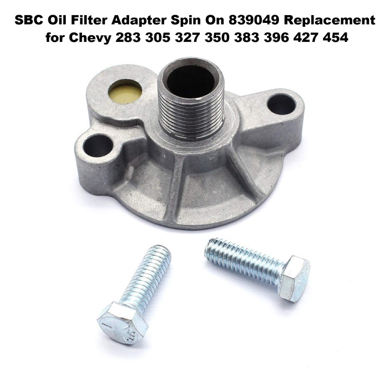 SBC Oil Filter Adapter Spin On 839049 Replacement for Chevy