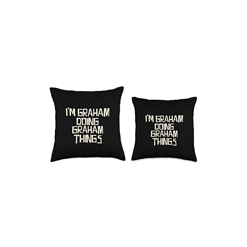 I'm Graham doing Graham things Throw Pillow, 18x18, Multicolor