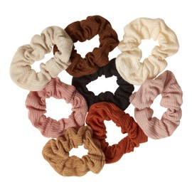 GOODY Goody Ouchless Womens Hair Scrunchie - 8 Count, Neutral - Suitable for All Hair Types - Pain-Free Hair Accessories for Women Perfect for Long Lasting Braids, Ponytails and More