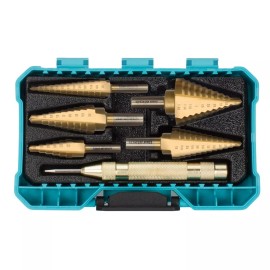 DURATECH 6-PCS Step Drill Bits Set with Sturdy Case Titanium Coating Drill Bit