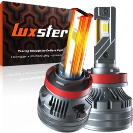 Luxster 2024 Punisher 40,000LM H11/H8/H9 LED Bulbs, H16 Foglight, Triple Copper Pipes (Unique), Ultra-Bright TalonLED Chips, Easy Plug-N-Play Installation, 6000K Pure White, IP68 Waterproof, Pack of 2