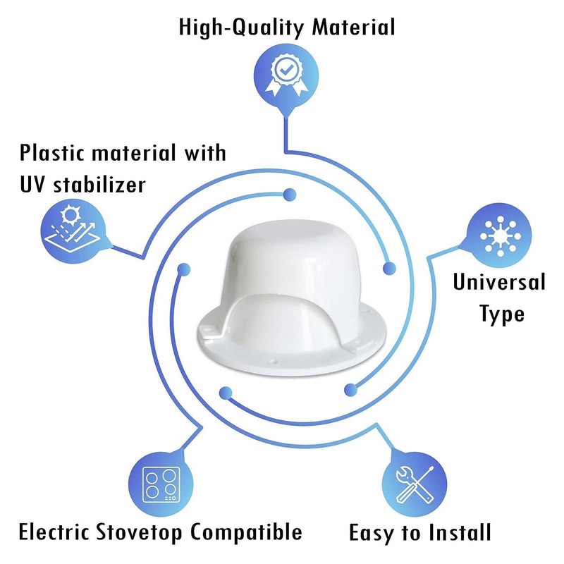 RV Roof Vent Cap,RV Roof Sewer Vent Cap - White