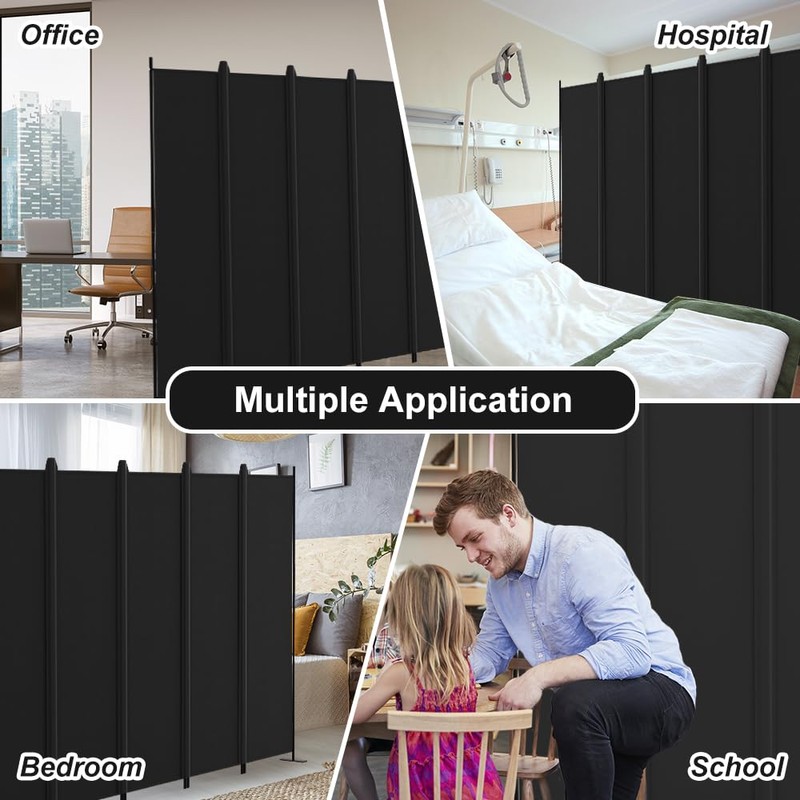 Kokorona 6 Panel Room Divider, 6FT Tall Folding Privacy Screen