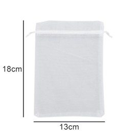 SZCXDKJ Pack of 20 Wedding Organza Bags - 13 x 18 cm Large Gift Organza Bags - Drawstring Organza Bags Used as Wedding Bags, Jewellery Bags, Gift Bags