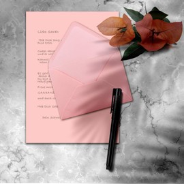 25 x Letter Paper Sets A4 with C6 Envelopes, Wet Seal, Pink, Matte Writing Paper with Envelopes FarbenFroh by GUSTAV NEUSER