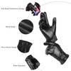 Long Keeper Winter PU Leather Touchscreen Gloves Classic Men Black
