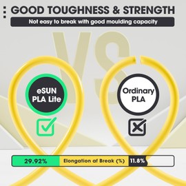 eSUN Black PLA Filament, 3D Printing PLA Lite Filament 1.75mm Dimensional Accuracy +/- 0.03mm, 1kg Carboard Spool (2.2lbs) 3D Printer Filament