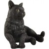 3 inch Black Cat Lounging Hand Painted Resin Figurine Statue