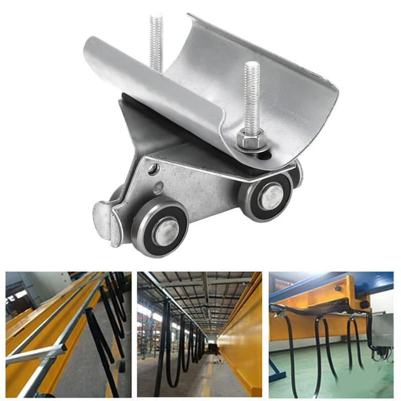 Stainless Steel Track Roller Wheel Trolley 24mm Pulley Diameter Cable