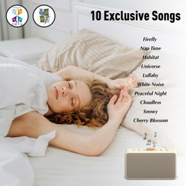 ZOWEETEK Sound Machine with 10 Exclusive Songs, White Noise Machine with 8 Natural Soothing Sounds, Memory and Timer Function, Work of 20 hours, Portable Sleep Sound Machine for Adults, Baby,Kids,Yoga