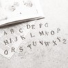 KK10-3S Japanese Cord Button Alphabet Charm [C] Silver 1 Piece