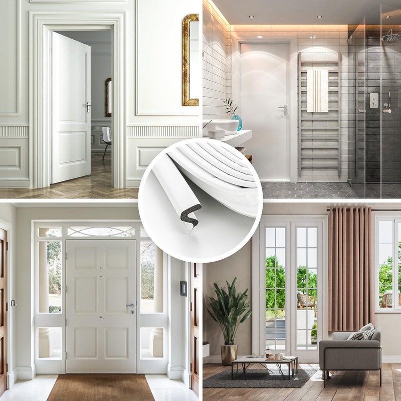 Weather Stripping Door Seal Strip - Soundproof Q-Shaped Foam for