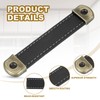 PATIKIL 4.4" Leather Drawer Pulls with Iron Sheet, 6 Pcs