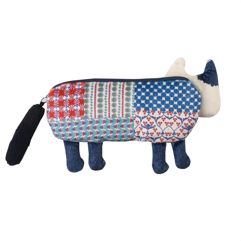 Kusuguru Japan Matilda-san Die-Cut Pouch, BLUE