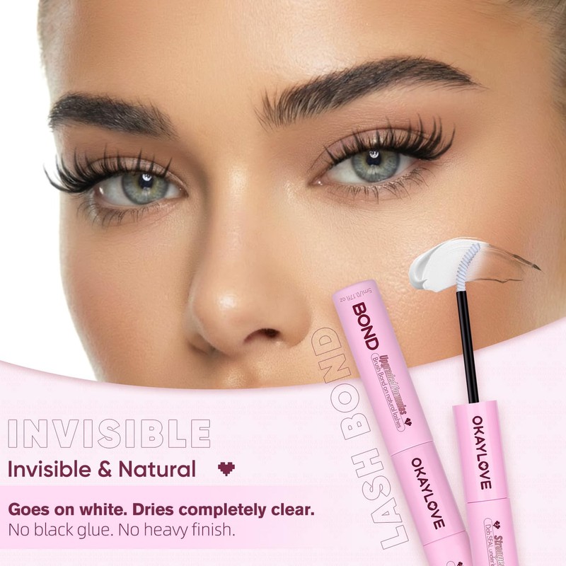OKAYLOVE Lash Cluster Glue, Waterproof Lash Bond and Seal Lash