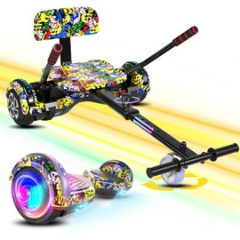 EPCTEK Scooter with Seat Attachment,with Adjustable Frame Length for Kids Boys Girls Graffiti Set