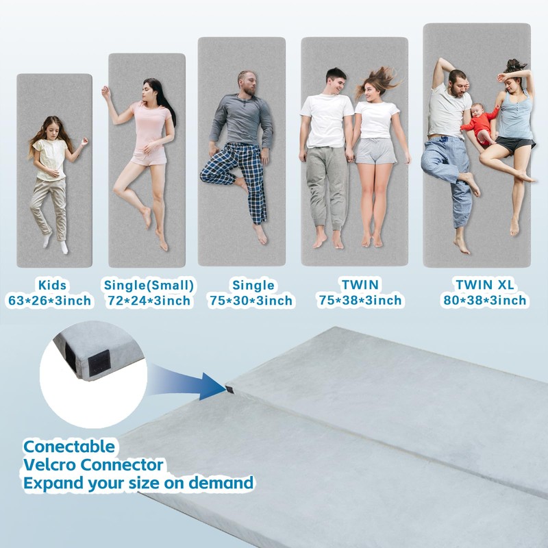 KingChii CertiPUR-US Memory Foam Camping Mattress, Portable Roll Up Travel