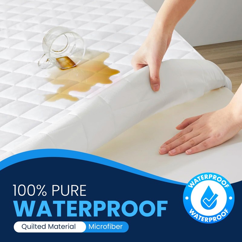 Sunshine Comforts Waterproof Mattress Protector Single, Premium Quilted Soft Single