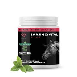 Peticare Immune & Vital Powder for Horses | Supports Immune System & Cell Protection | With Ginseng, Echinacea & Polyphenols | Natural Supplementary Food | petHorse Health 4611
