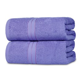 Casa Lino Bath Sheets Set Extra Large - 100% Cotton Extra Large Bath Towels - Highly Absorbent & Quick Dry Oversized Towels for Adults - 60" x 30" - Pack of 2 - (Purple)