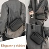 Bandolera Hombre,Mariconera,Crossbody Hombre,Bolsa Mensajero Bandolera Piel,Impermeable Bolsa Crossbody,Para Uso Diario,Deportes,Empresas,Senderismo,viajes,negro