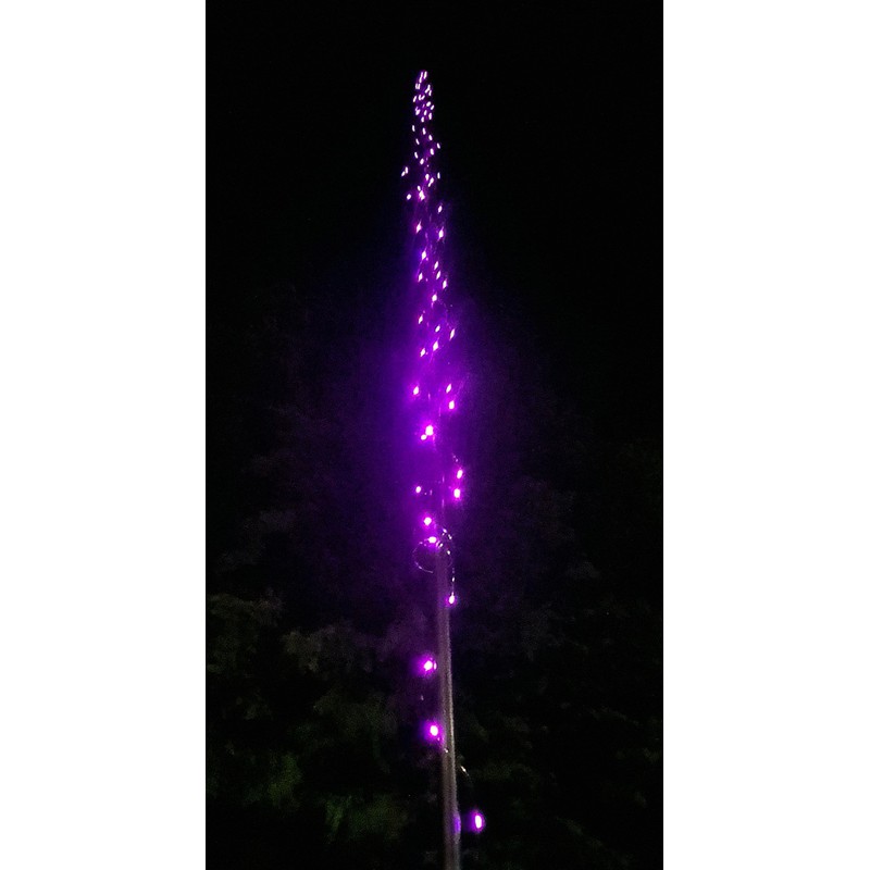 Caravan Flag Pole Solar LED KIT (Pink)
